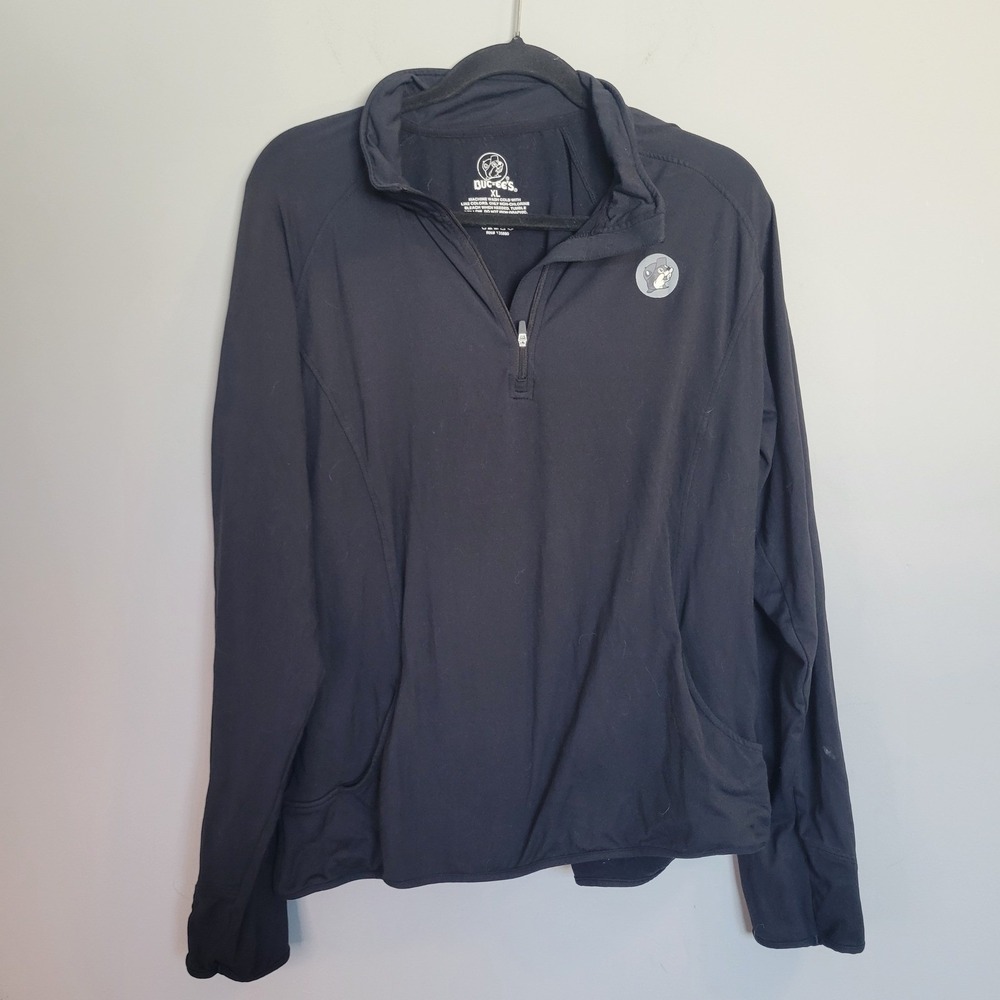 Buc-ee's Mens XL Black Quarter Zip Performance Pullover Long Sleeve Shirt Logo